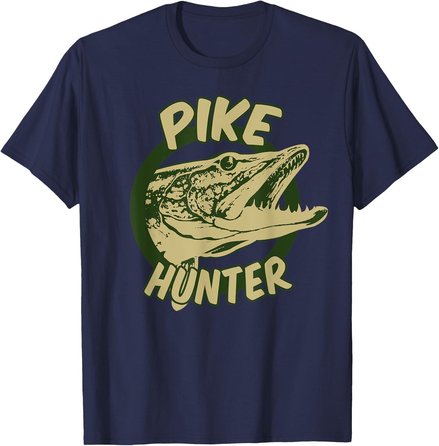 Pike Hunter | Northern Pike Fish Lovers Gift T-Shirt - T-Shirt | Navy