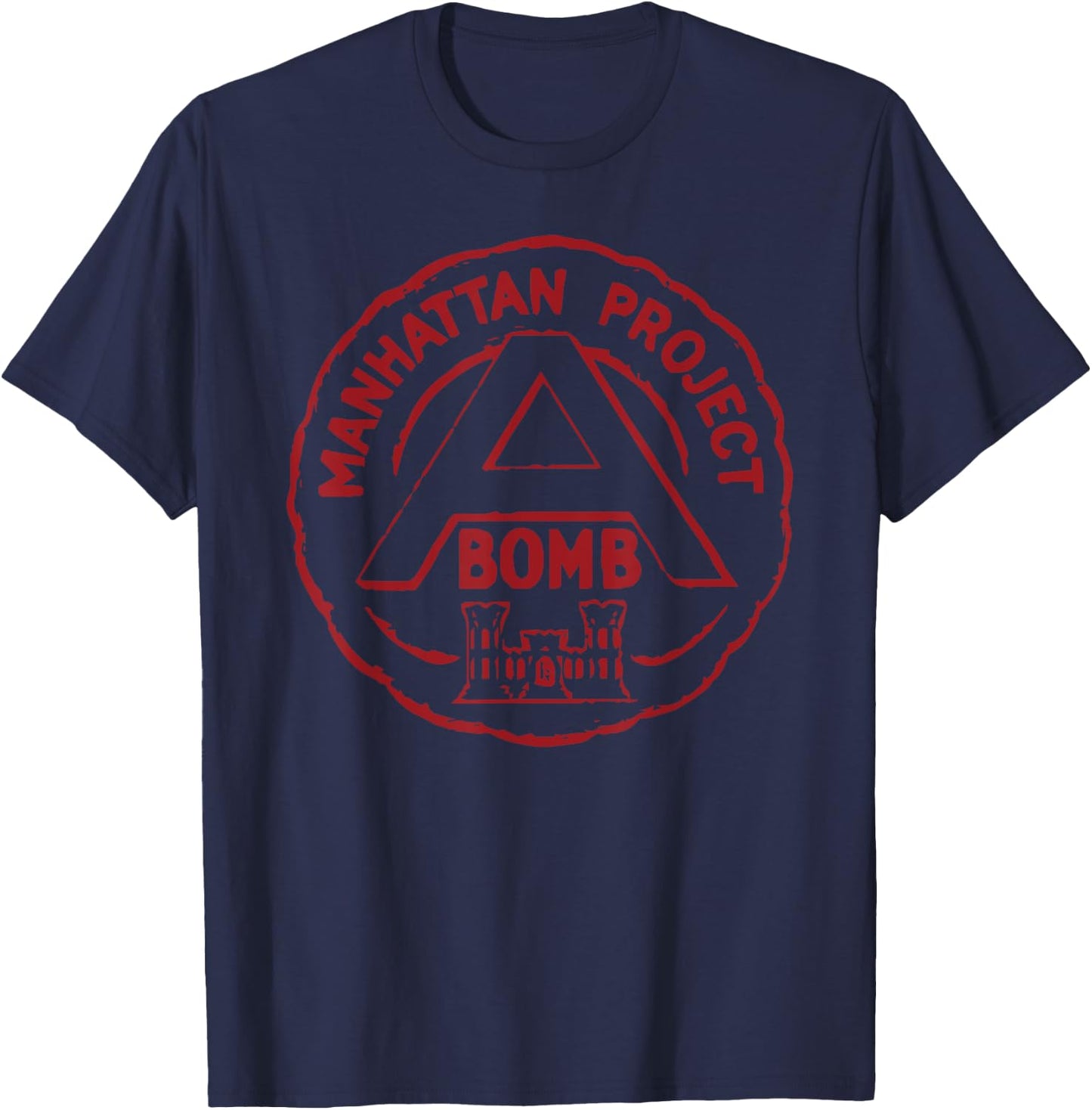Atomic Bomb Manhattan Project Red Print T-Shirt - T-Shirt | Navy