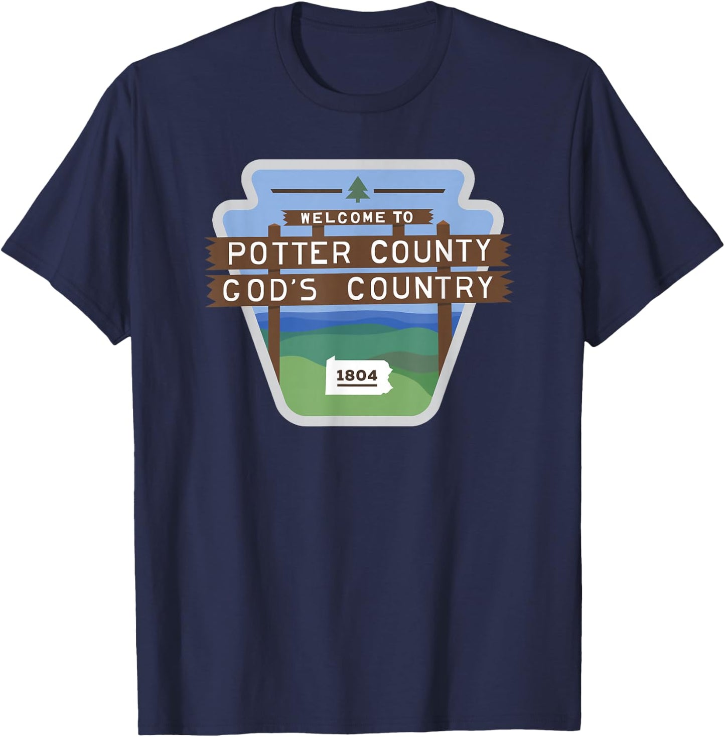 Potter County Pennsylvania Potter County Sign Coudersport T-Shirt - T-Shirt | Navy