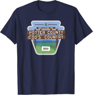 Potter County Pennsylvania Potter County Sign Coudersport T-Shirt - T-Shirt | Navy