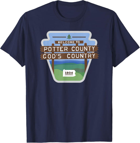 Potter County Pennsylvania Potter County Sign Coudersport T-Shirt - T-Shirt | Navy