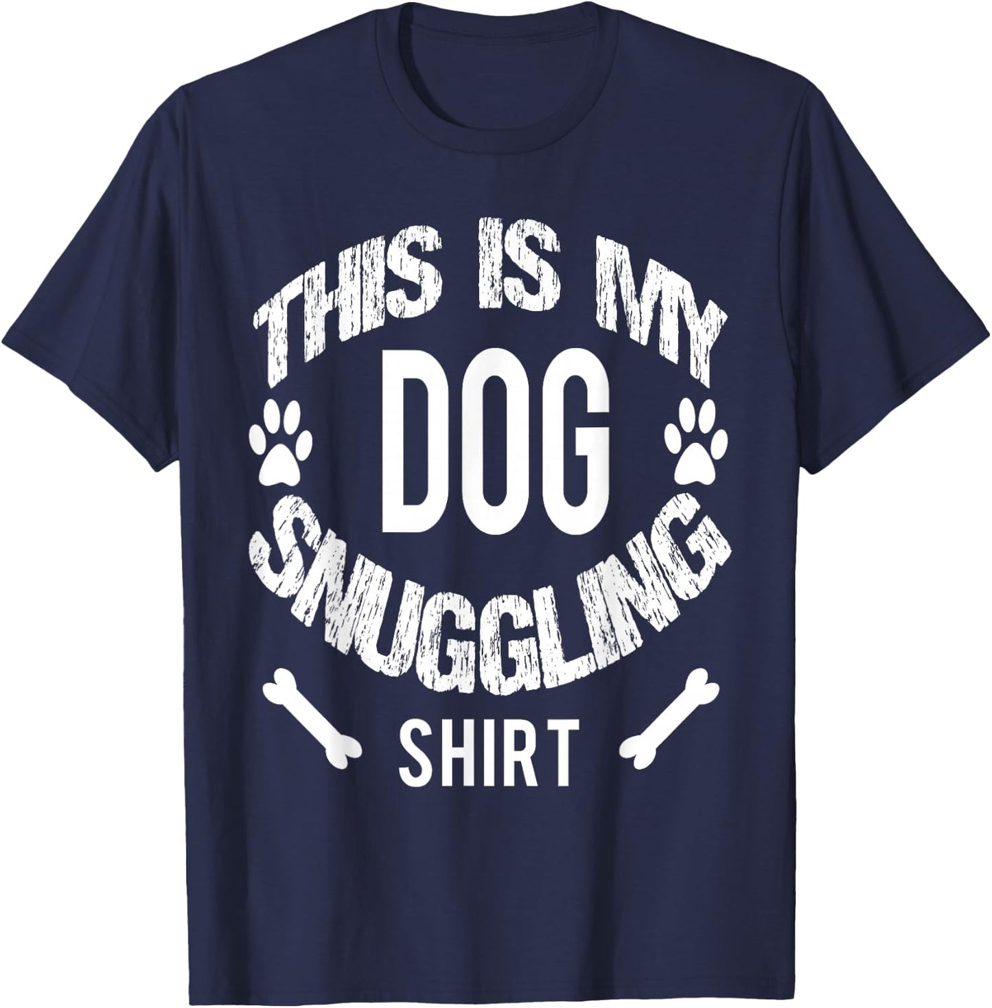 Gifts for Pet Dog Lovers Snuggling T-Shirt - T-Shirt | Navy