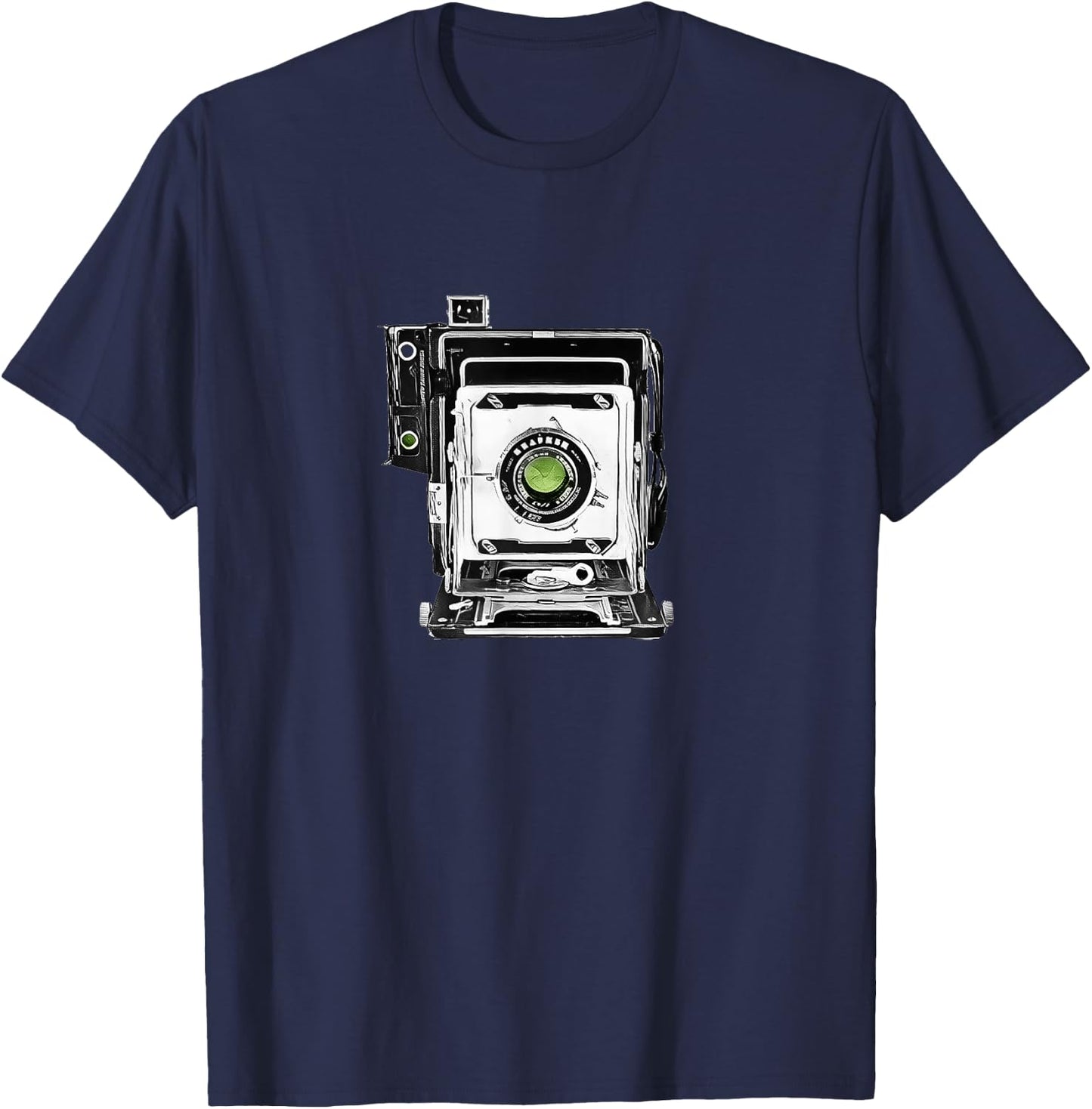 Large Format Vintage Press Camera T-Shirt - T-Shirt | Navy