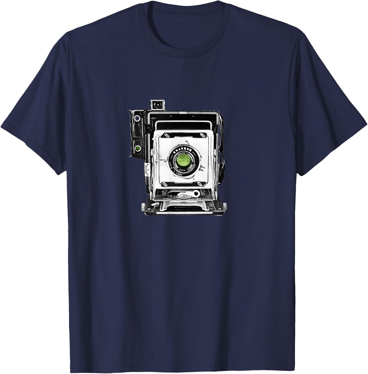 Large Format Vintage Press Camera T-Shirt - T-Shirt | Navy