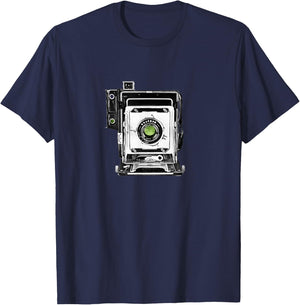 Large Format Vintage Press Camera T-Shirt - T-Shirt | Navy