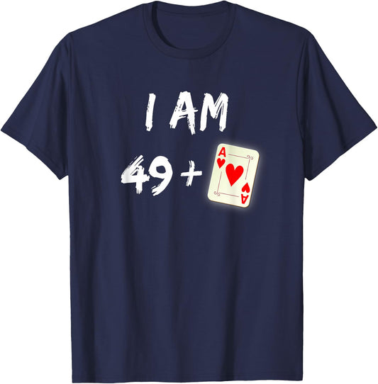 50th Birthday Poker Shirt Poker Player Gift Party Ace T-Shirt - T-Shirt | Navy