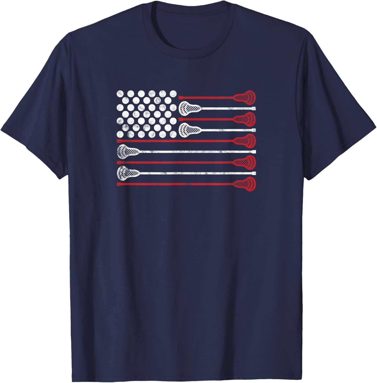 Lacrosse USA Flag Lax Shirt T-Shirt - T-Shirt | Navy