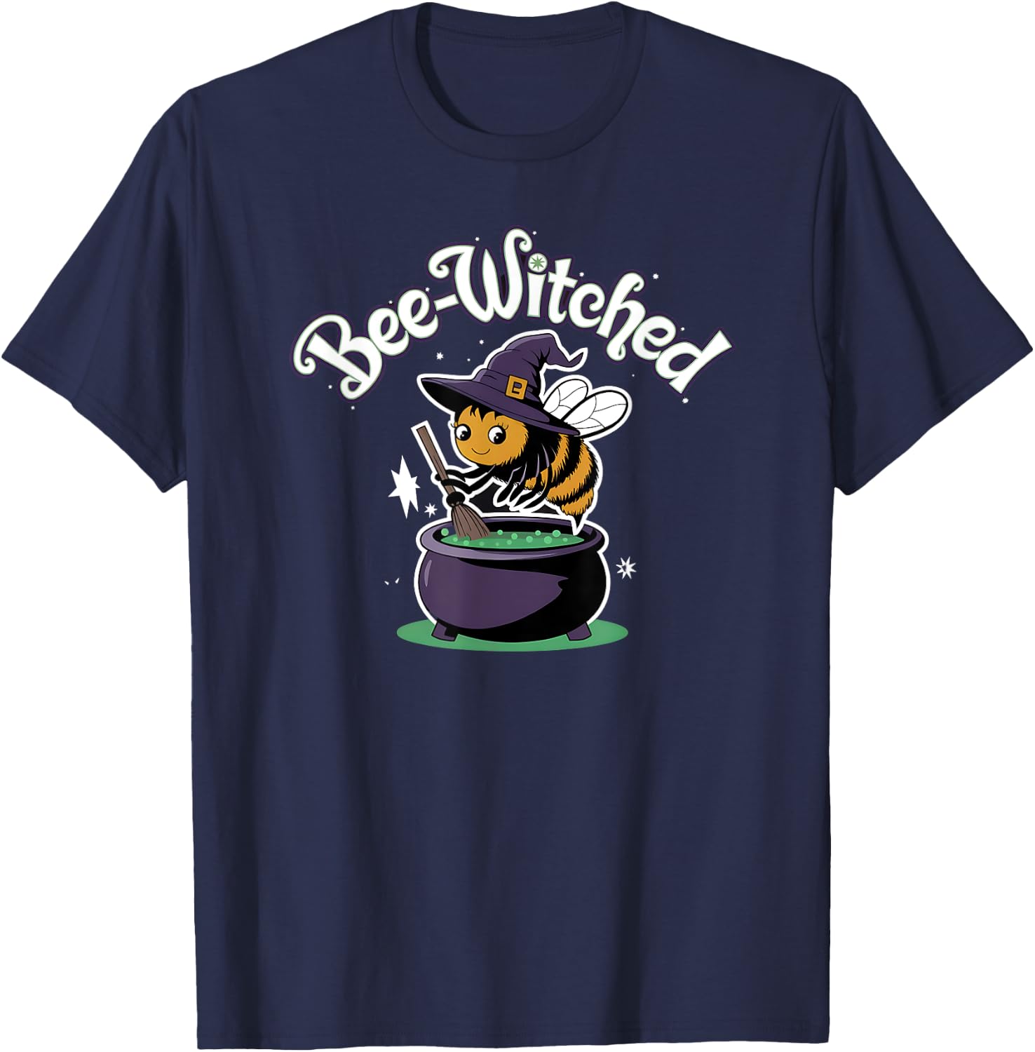 Beekeeper Witch Halloween Bee Witched Scary Be Afraid T-Shirt - T-Shirt | Navy