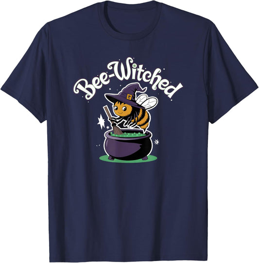 Beekeeper Witch Halloween Bee Witched Scary Be Afraid T-Shirt - T-Shirt | Navy