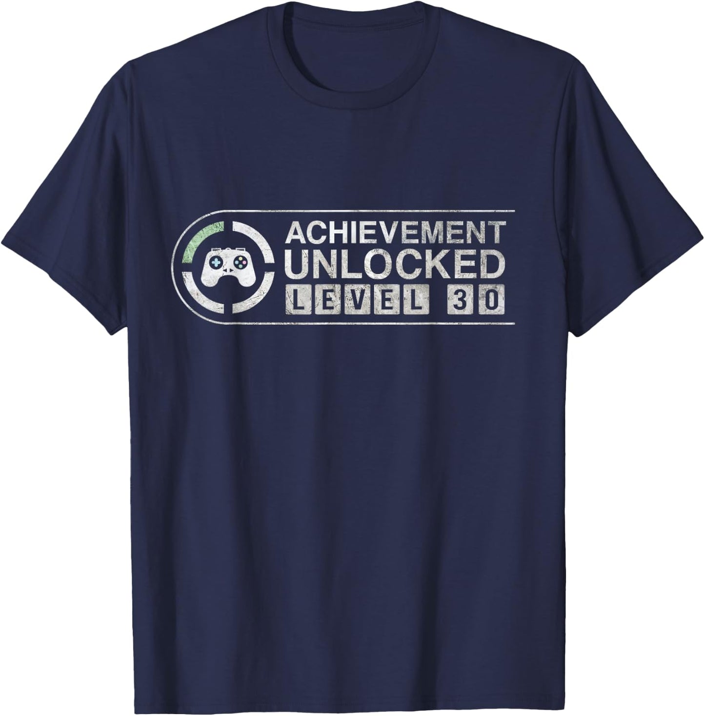 Level 30 Abstract Video Gamer 30th Birthday T-Shirt - T-Shirt | Navy