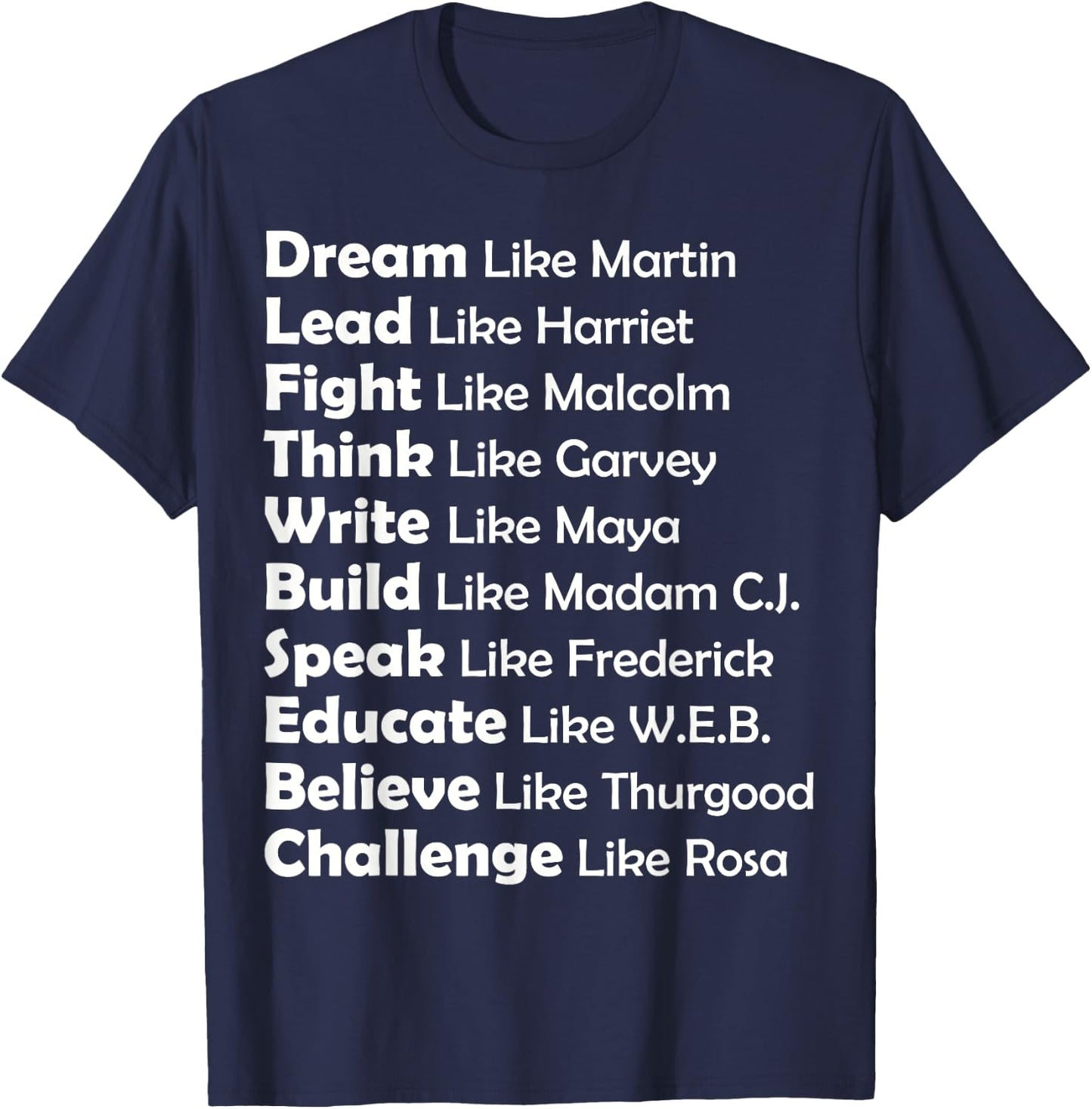 Dream Like Martin, Lead Like Harriet Women men gift T-Shirt - T-Shirt | Navy