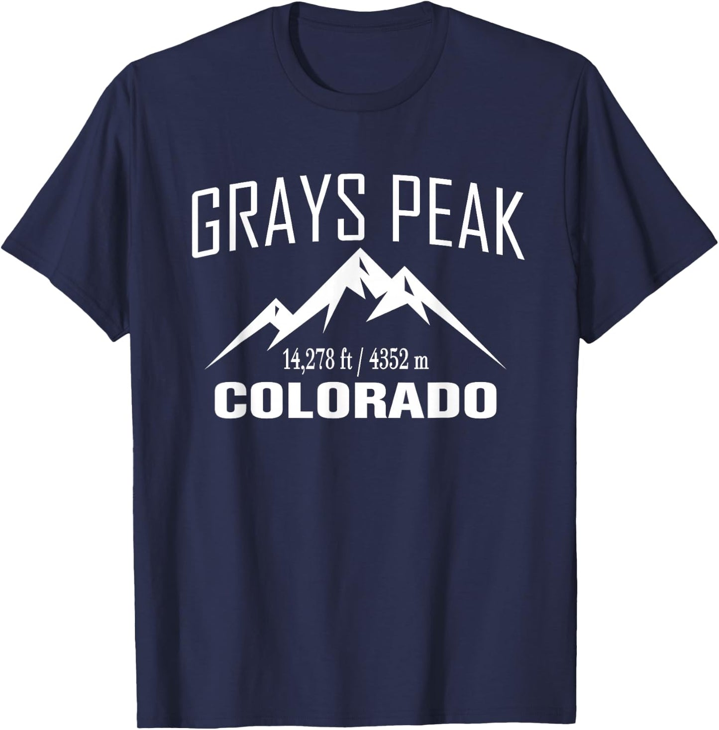 GRAYS PEAK COLORADO Climbing Summit Club Outdoor Gift T-Shirt - T-Shirt | Navy
