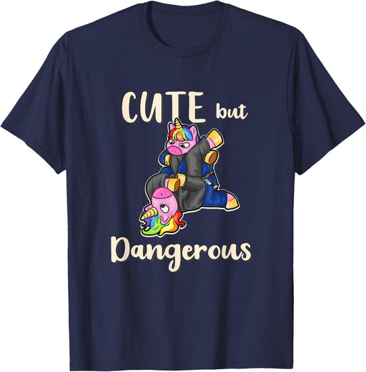 Cute But Dangerous Unicorn Shirt Funny Jiu Jitsu MMA T-Shirt - T-Shirt | Navy