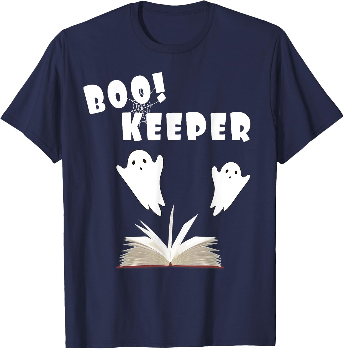 Boo Keeper Ghost Librarian Halloween Costume for Bookkeeper T-Shirt - T-Shirt | Navy