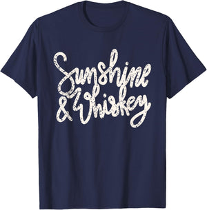 Sunshine And Whiskey Cream T-Shirt - T-Shirt | Navy