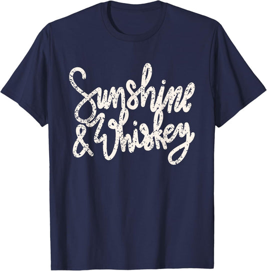 Sunshine And Whiskey Cream T-Shirt - T-Shirt | Navy