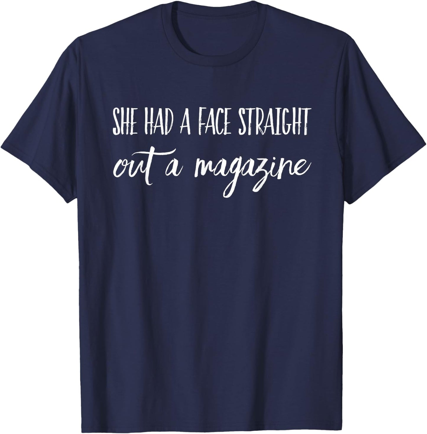 1975 Band Graphic | Face Straight Out of Magazine Shirt T-Shirt - T-Shirt | Navy