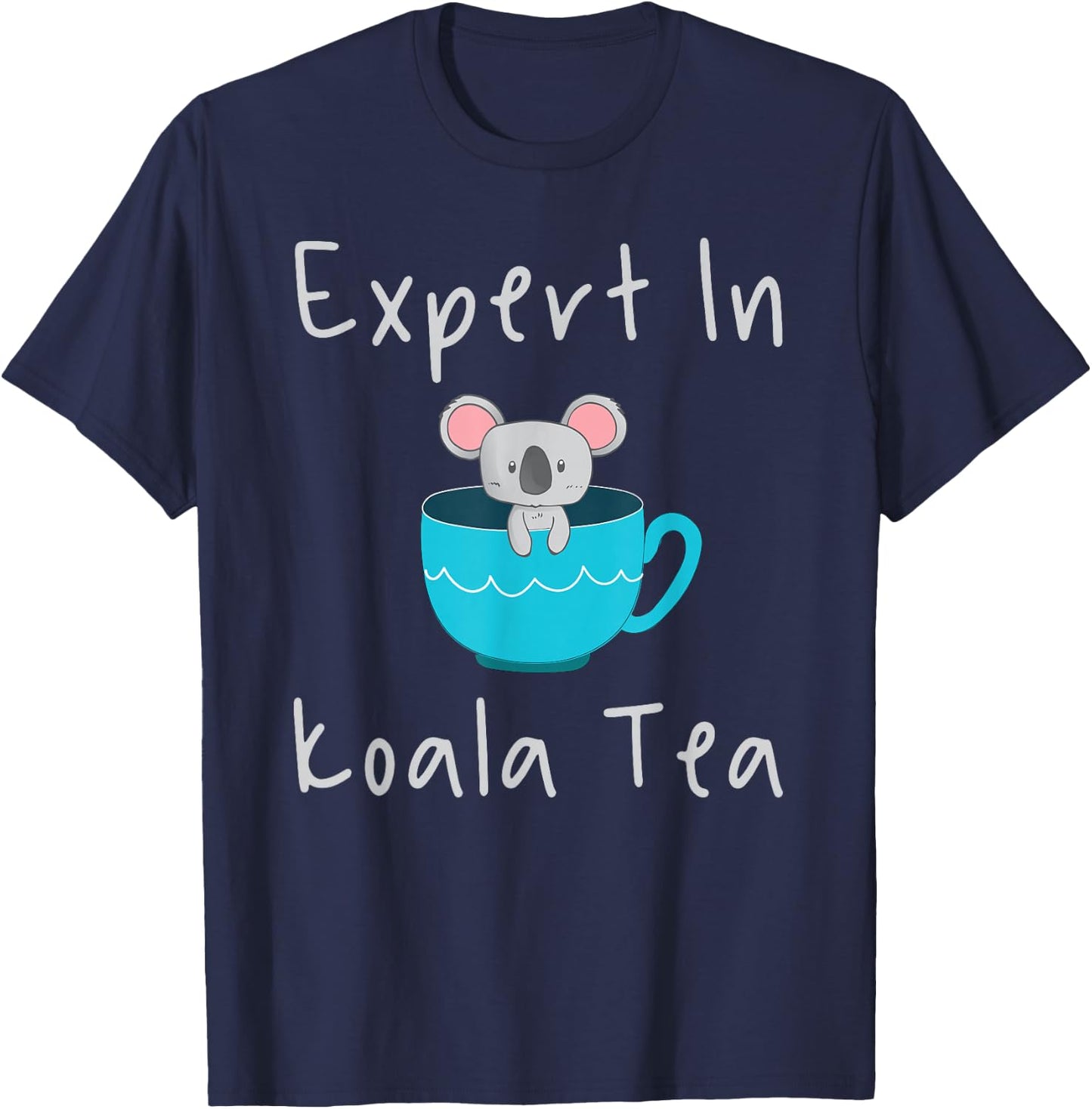 Expert in Koala Tea Pun Quality Control Manager Specialist T-Shirt - T-Shirt | Navy