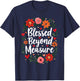 Blessed Beyond Measure Cute Floral Christian T-Shirt - T-Shirt | Navy