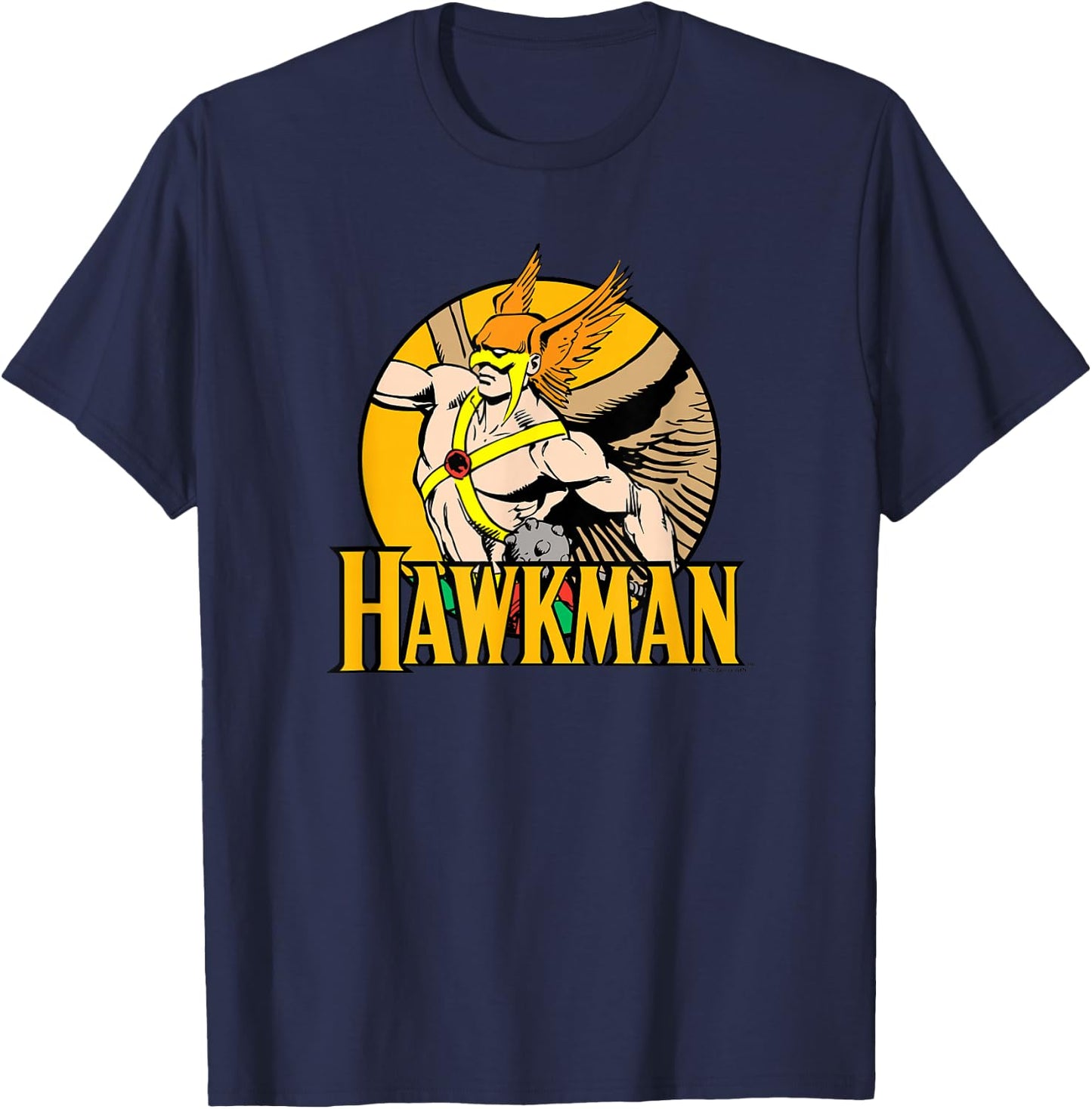 DC Comics Justice League Hawkman Circle -Kids Brown Cartoon Modern T-Shirt - T-Shirt | Navy