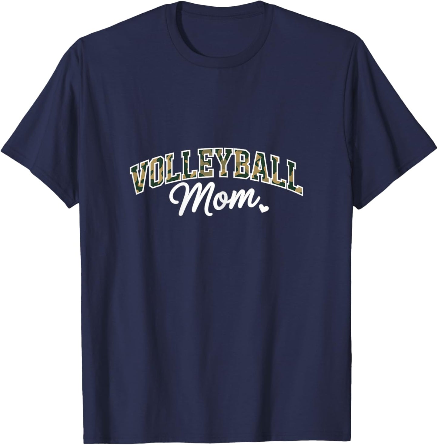 Camo Volleyball Mom Shirt Funny Sports Parent T-Shirt - T-Shirt | Navy