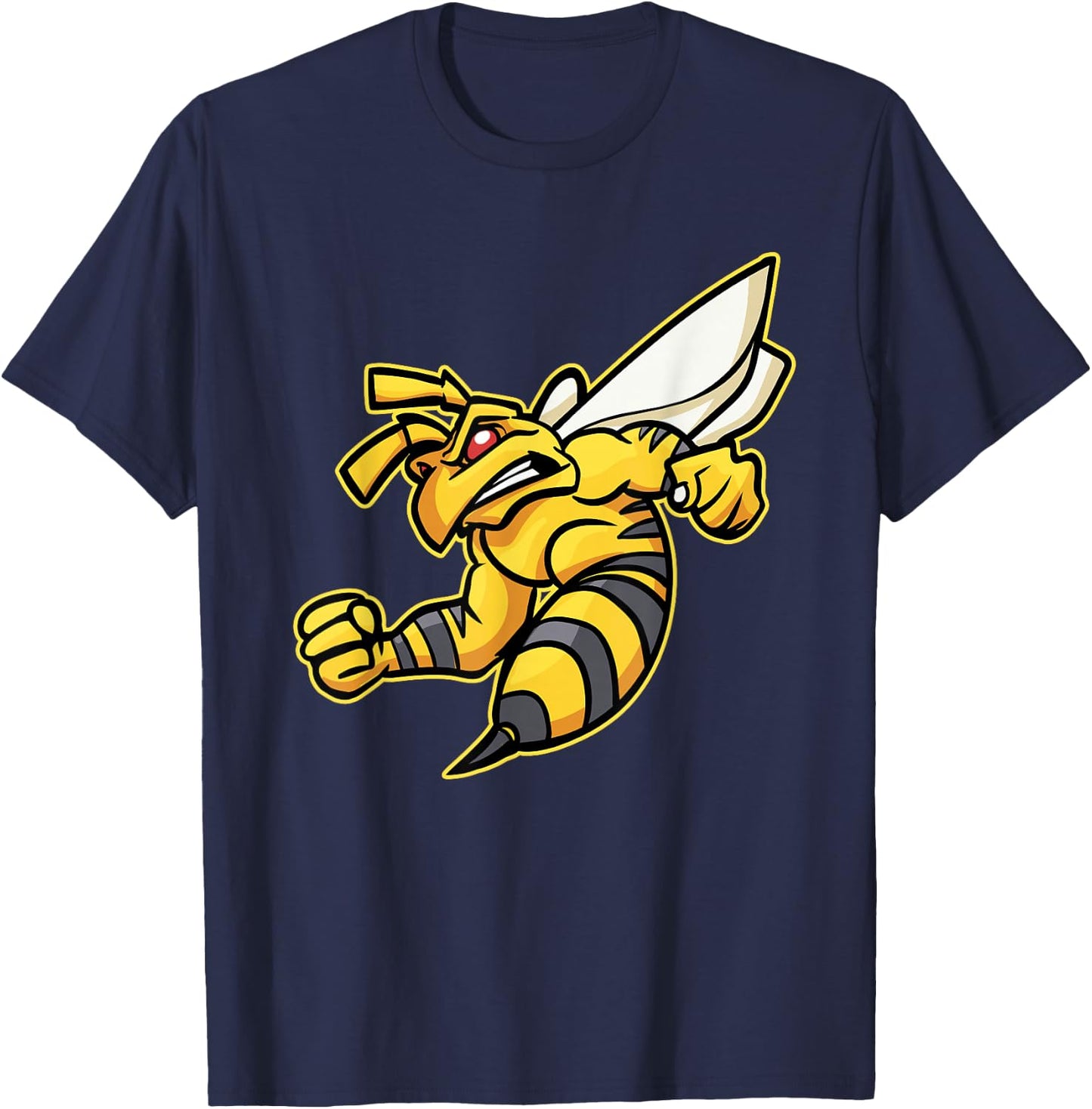Angry Bee - Beehive Rampage - Beekeeper Logo T-Shirt - T-Shirt | Navy