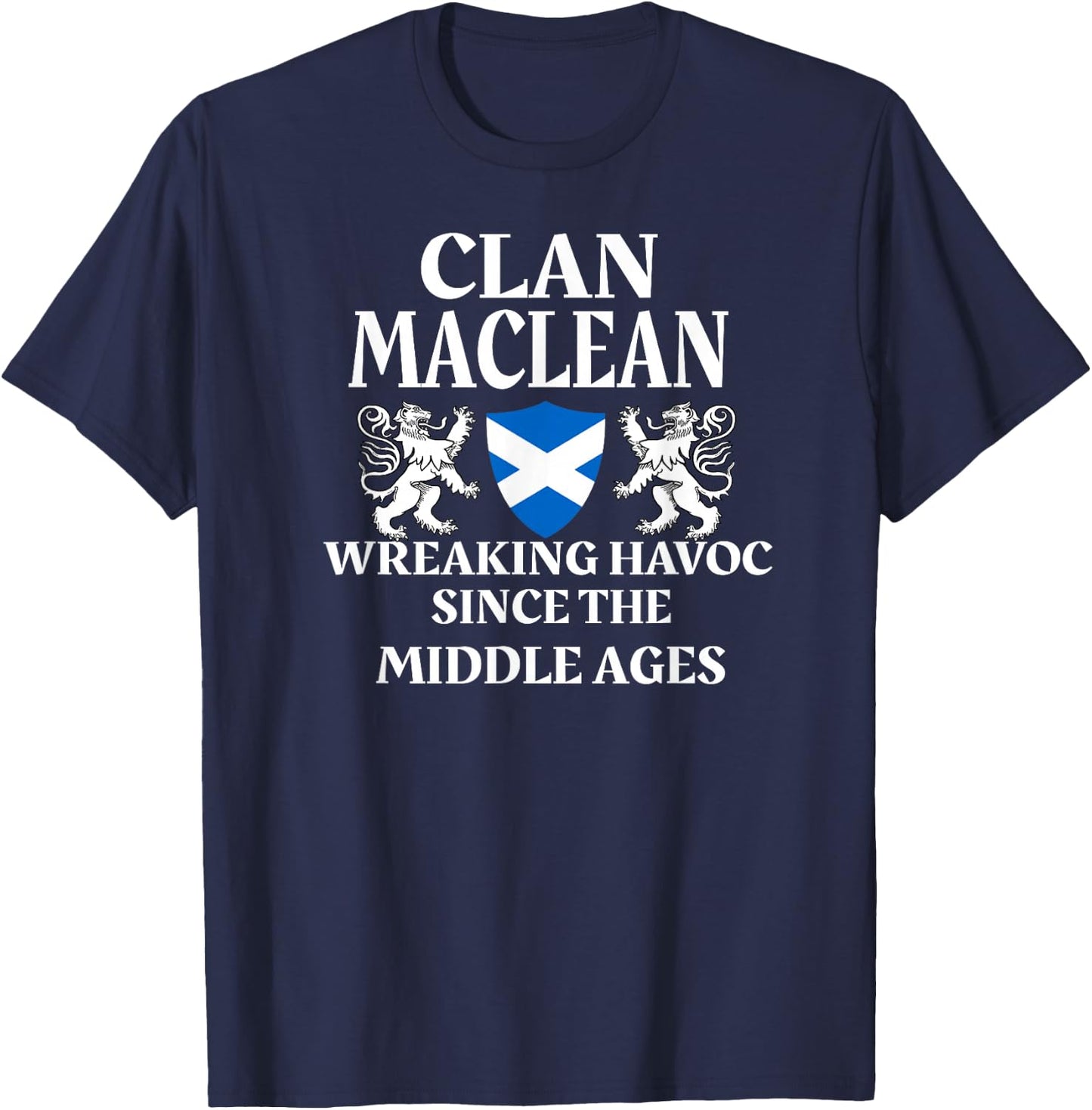 MacLean Scottish Scottish Clan Lion Family Name T-Shirt - T-Shirt | Navy