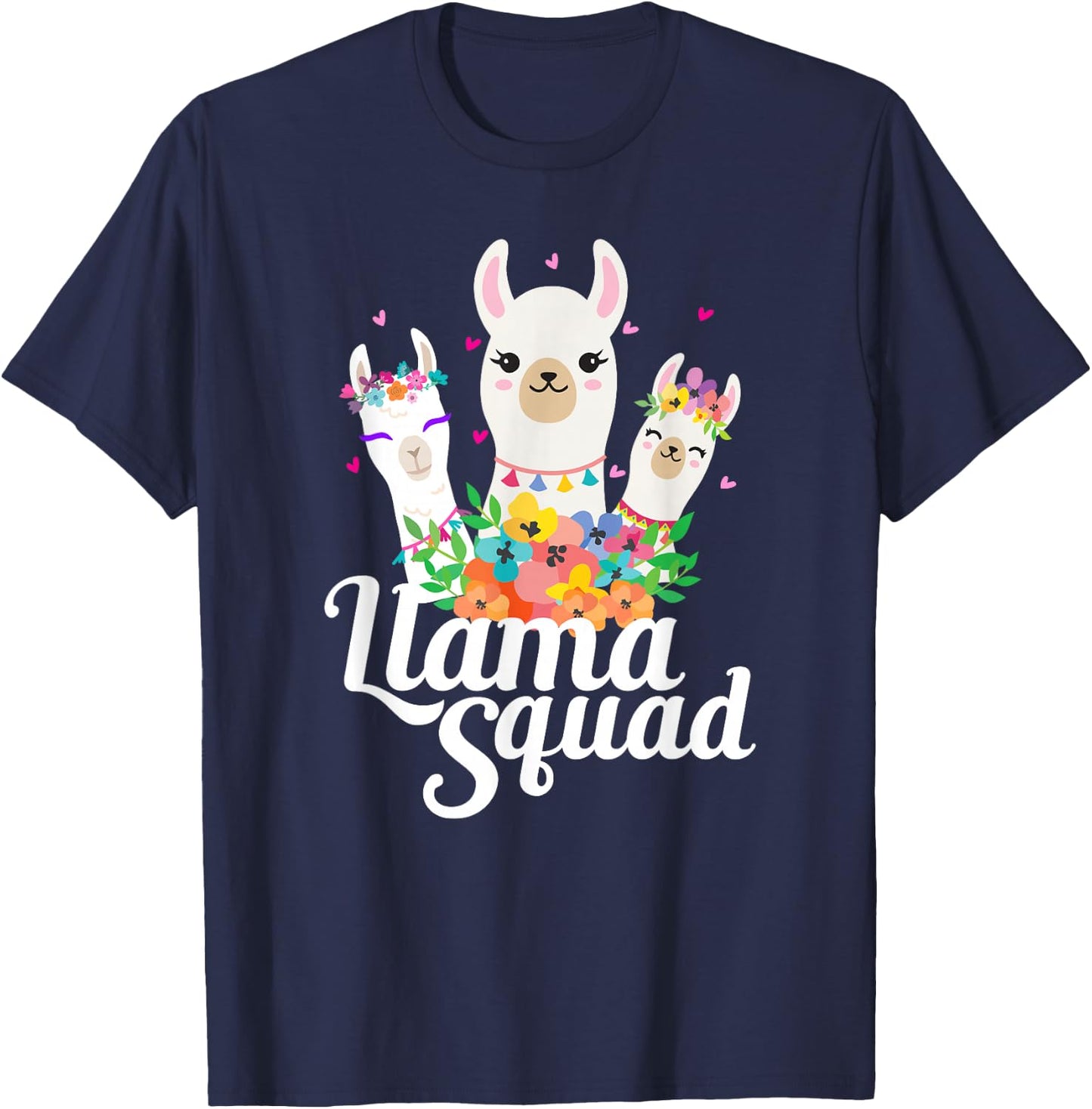 Llama Squad Funny Cute Llama Matching T-Shirt - T-Shirt | Navy
