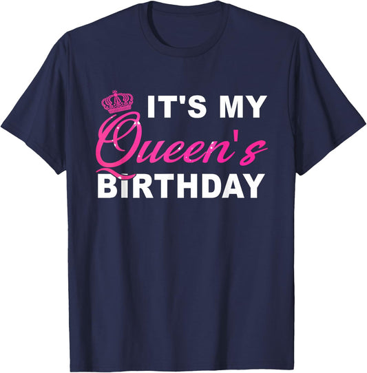 It's My Queen's Birthday! Couples Matching Birthday T-Shirt - T-Shirt | Navy
