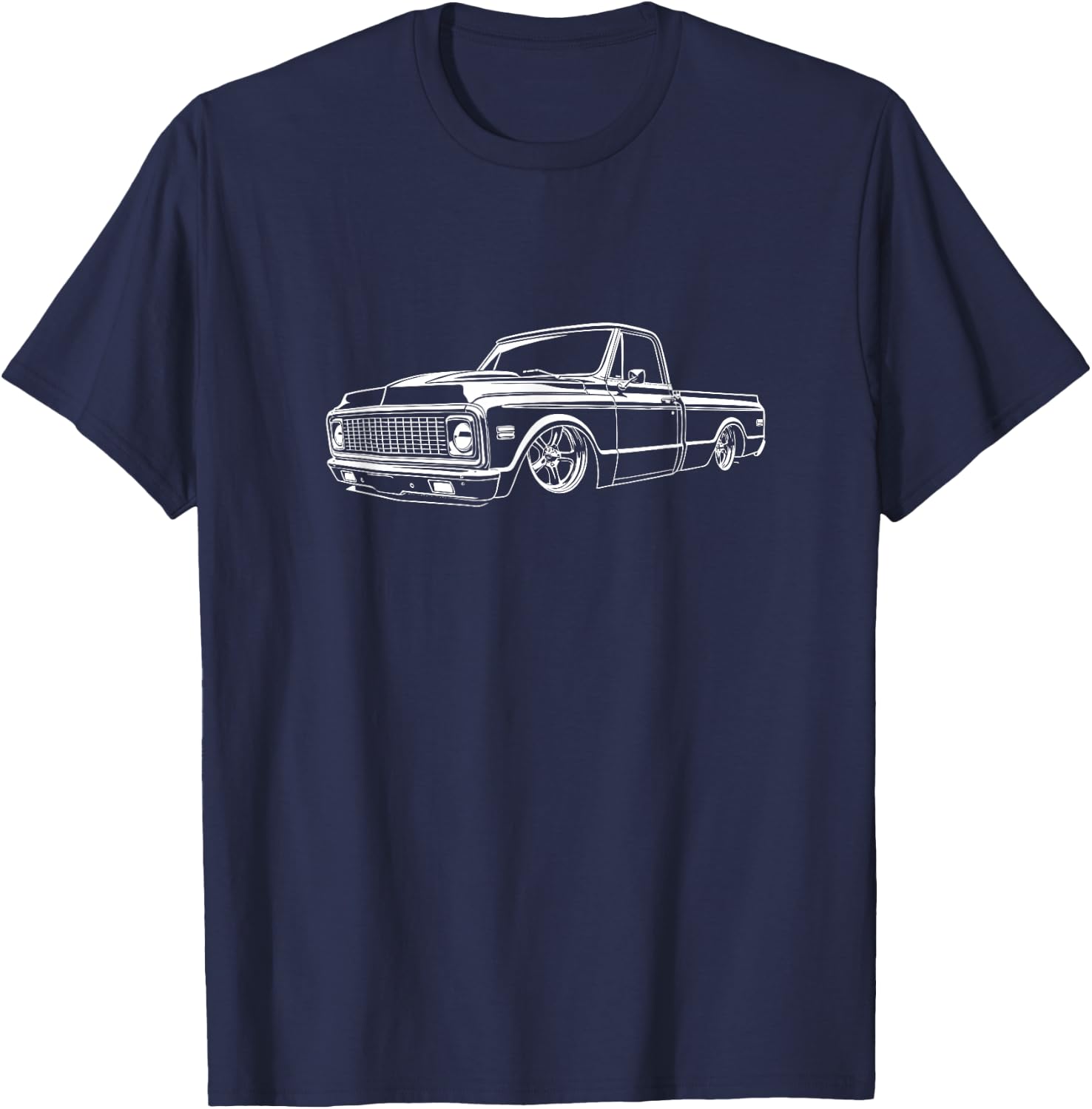 1970-1972 Custom C10 Side Profile Silhouette C10 Truck T-Shirt - T-Shirt | Navy