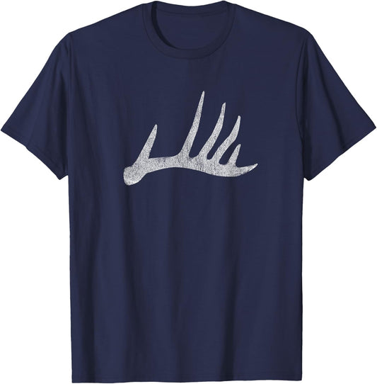 Whitetail Deer Antler Shed Rack Hunting Design T-Shirt - T-Shirt | Navy