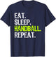 Eat Sleep Handball Repeat Player Funny T-Shirt - T-Shirt | Navy