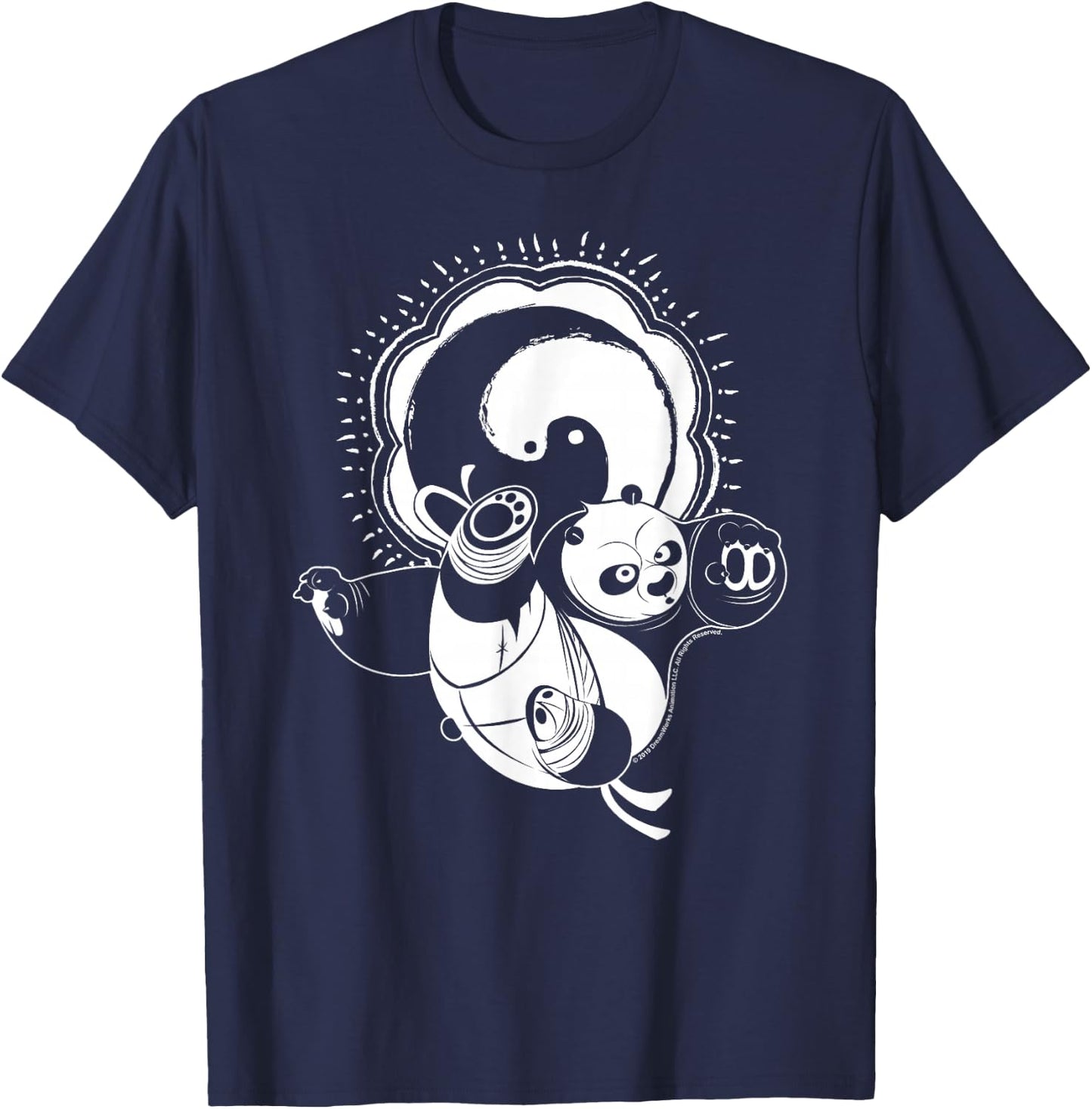 Kung Fu Panda Master Po Action Pose Portrait Stamp T-Shirt - T-Shirt | Navy