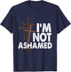I'm Not Ashamed Shirt with Crosses Graphic- Distressed Print T-Shirt - T-Shirt | Navy