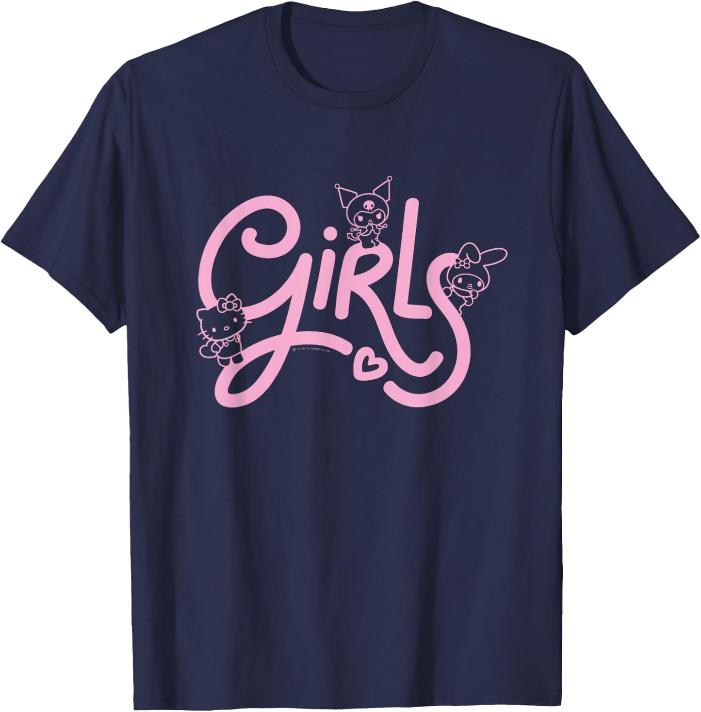 Hello Kitty My Melody Kuromi GIRLS T-Shirt - T-Shirt | Navy
