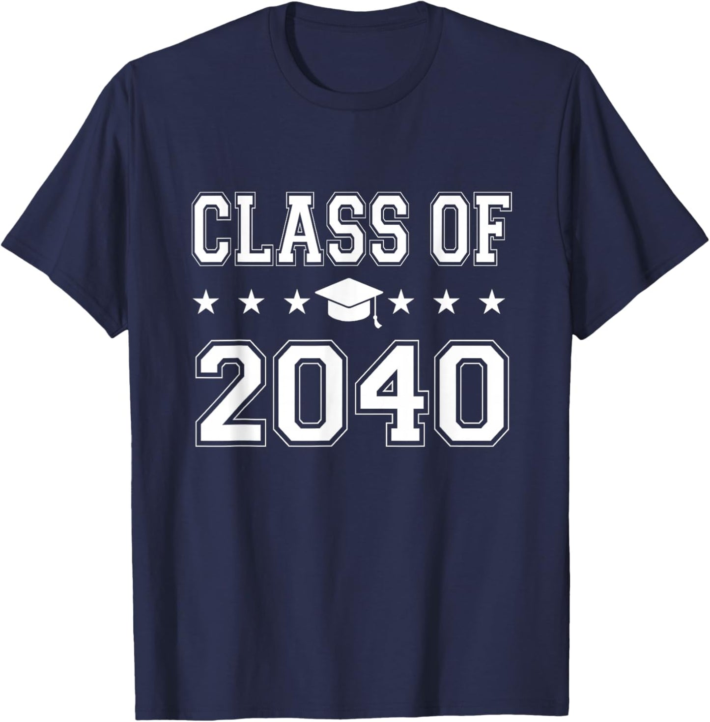 Class of 2040 First Day of School Graduation T-Shirt - T-Shirt | Navy