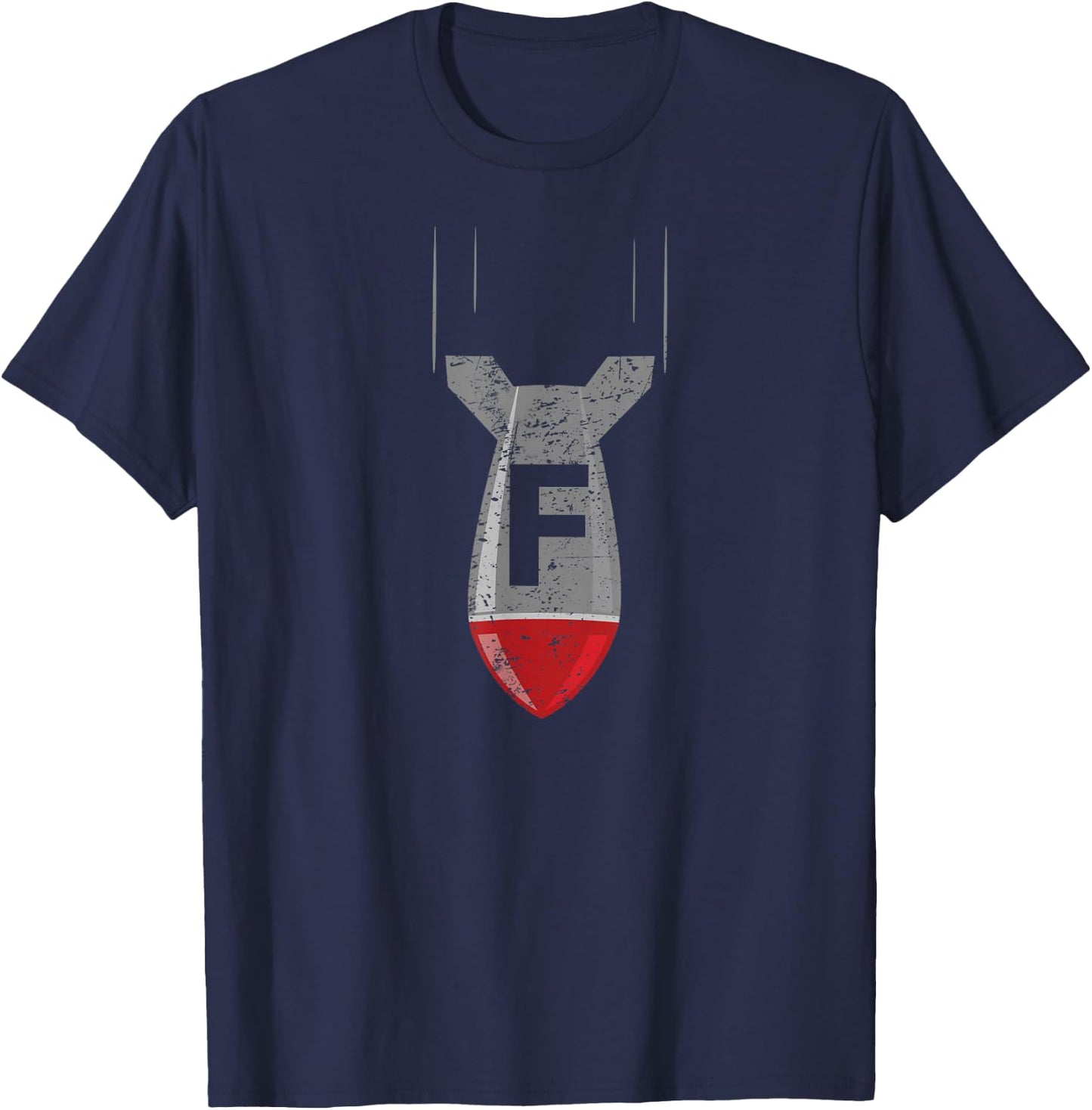 F Bomb Funny Dropping the F Bomb Sarcastic - Adult - Black - Small - Short Sleeve - Classic Fit - Cotton, Polyester Blend T-Shirt - T-Shirt | Navy