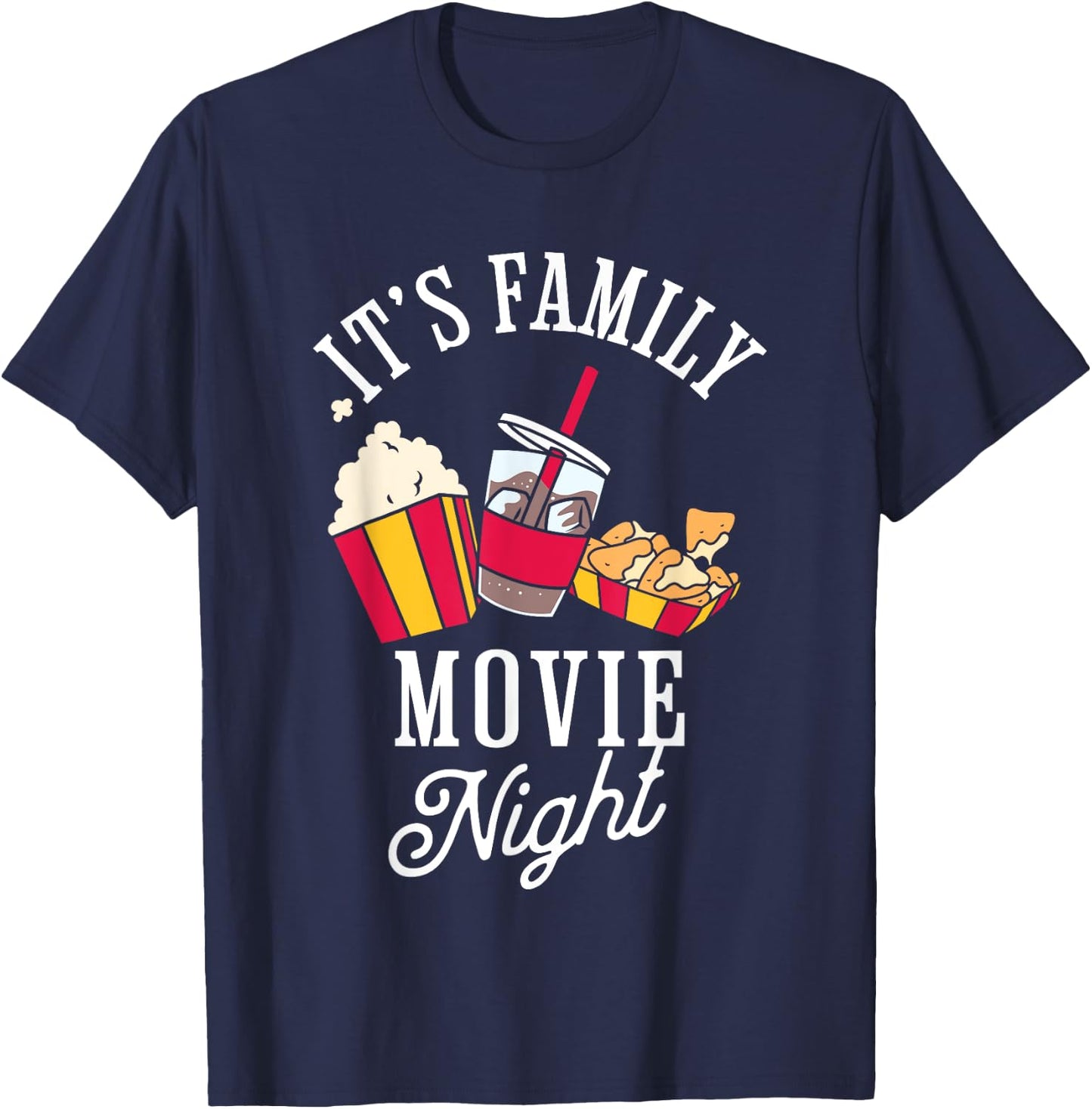 Family Movie Night Cinema Popcorn Film Movie Lover T-Shirt - T-Shirt | Navy