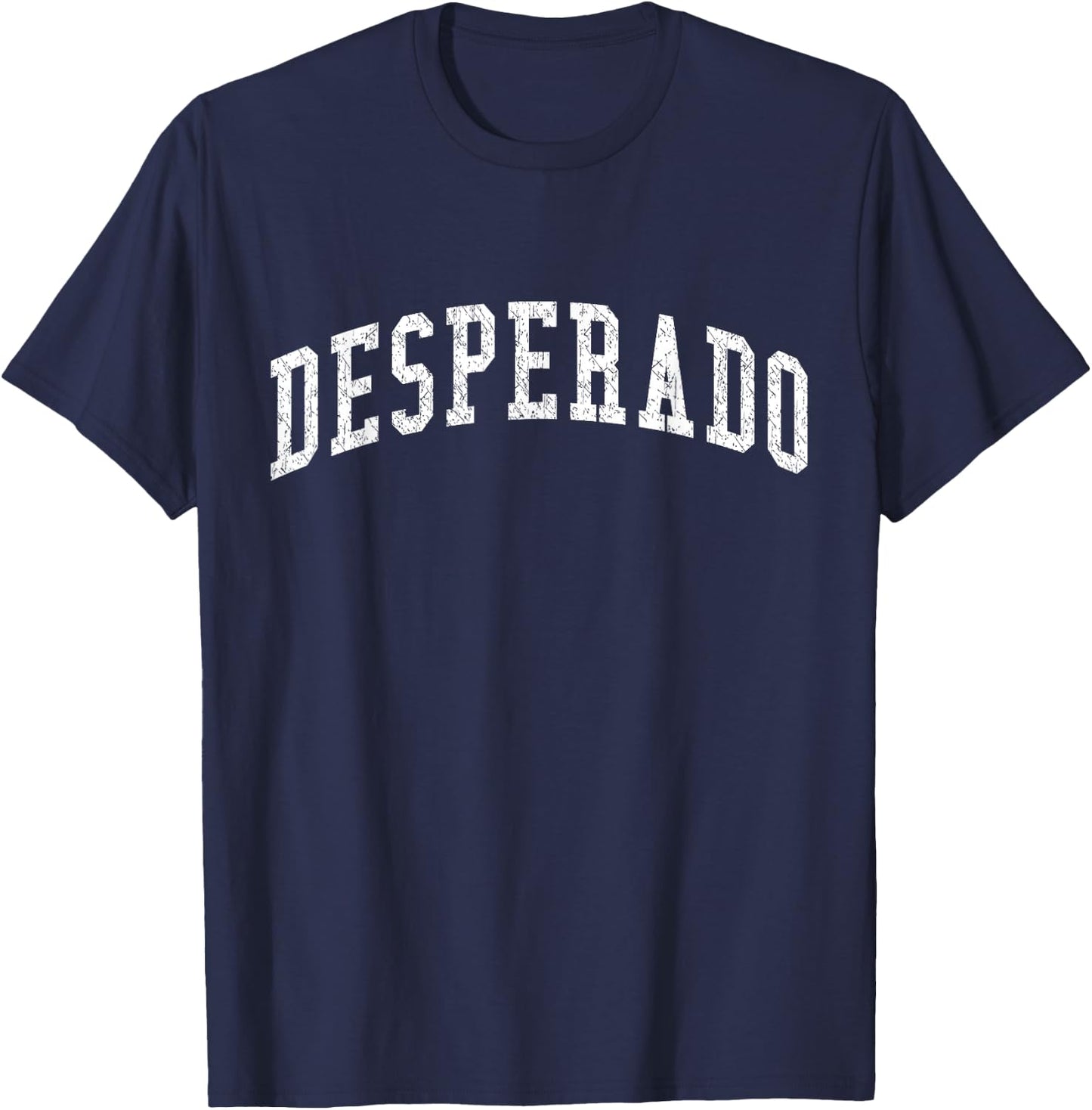 Desperado Arched Vintage Distressed Effect T Shirt T-Shirt - T-Shirt | Navy