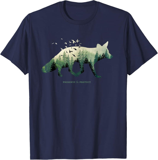 Preserve & Protect Vintage National Park Fox Forest T-Shirt - T-Shirt | Navy
