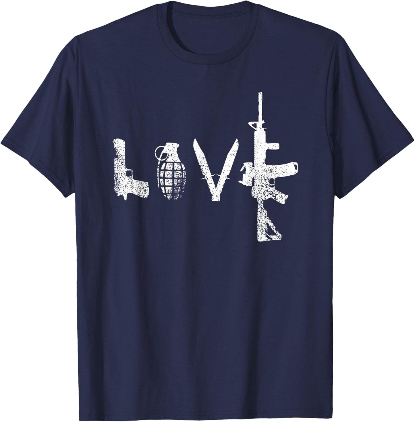 Gun Love Shirt AR15 Handgun Grenade T-Shirt - T-Shirt | Navy