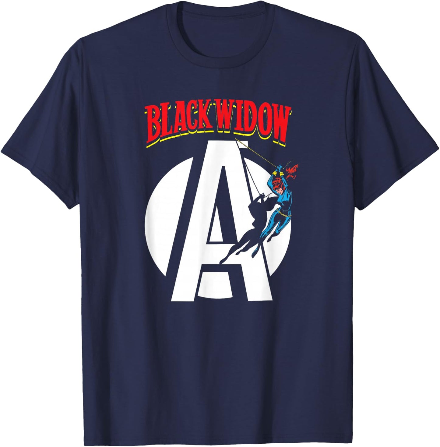 Marvel Avengers Retro Black Widow Comic Book T-Shirt - T-Shirt | Navy