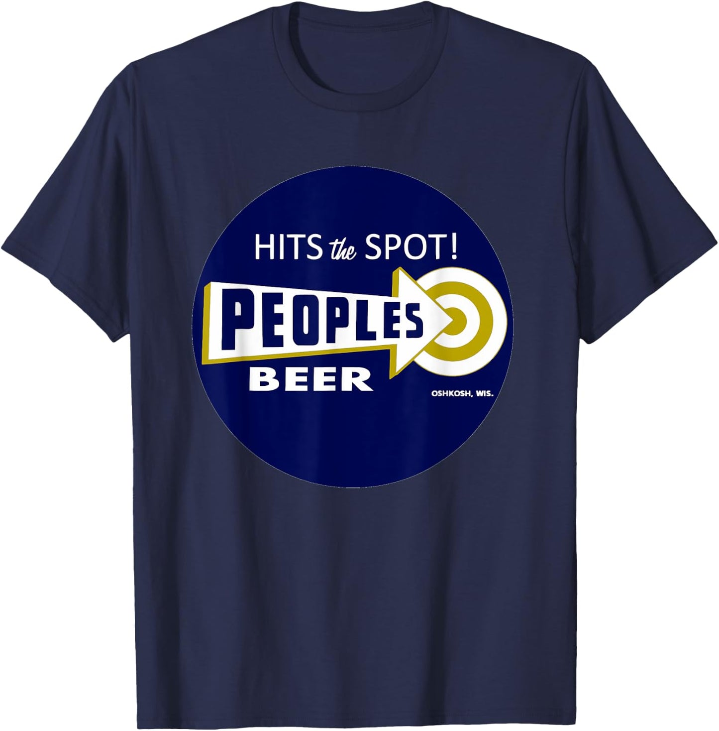 Vintage Wisconsin People's Beer logo T-Shirt - T-Shirt | Navy