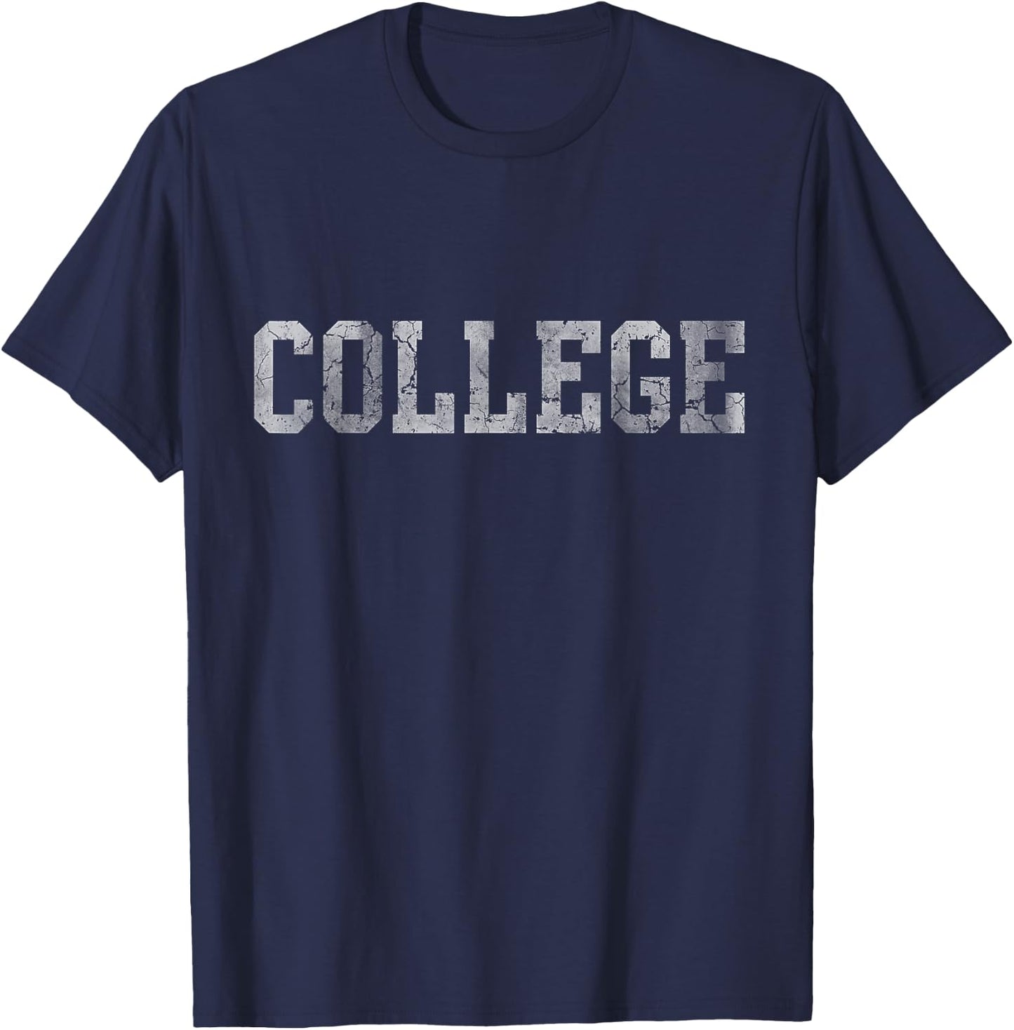 Retro College Funny Graduation Small T-Shirt - T-Shirt | Navy