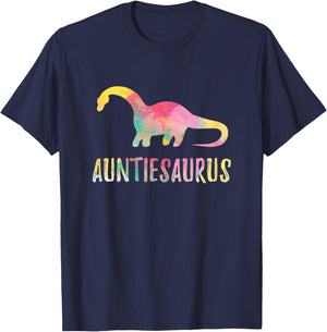 Auntiesaurus Cute Auntie Saurus Rex Funny Aunt Gift T-Shirt - T-Shirt | Navy