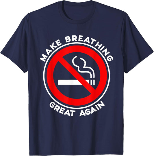 No Smoking Stop Tobacco Smoking Prevention Health Fitness T-Shirt - T-Shirt | Navy