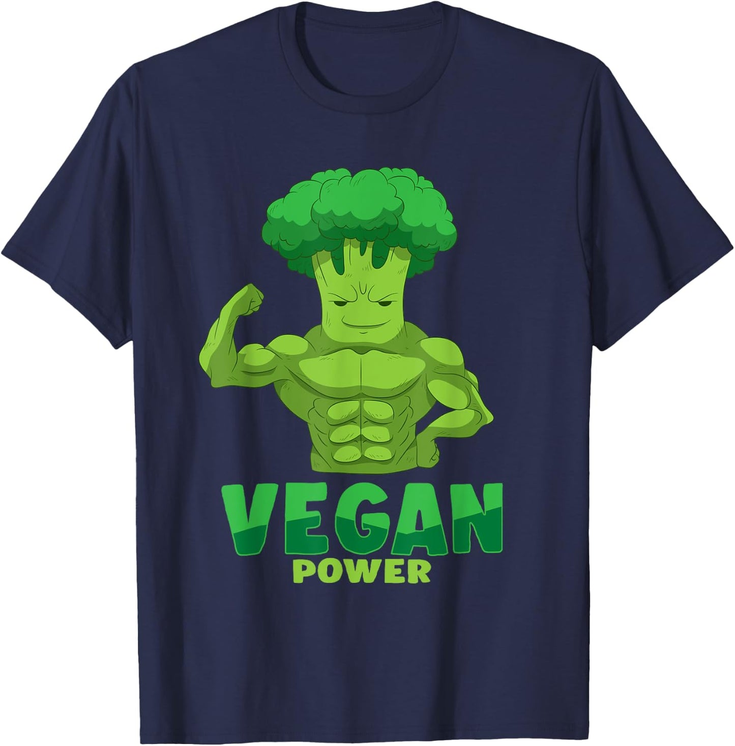 Vegan T shirt - Vegan Plant Power Lifter T-Shirt - T-Shirt | Navy