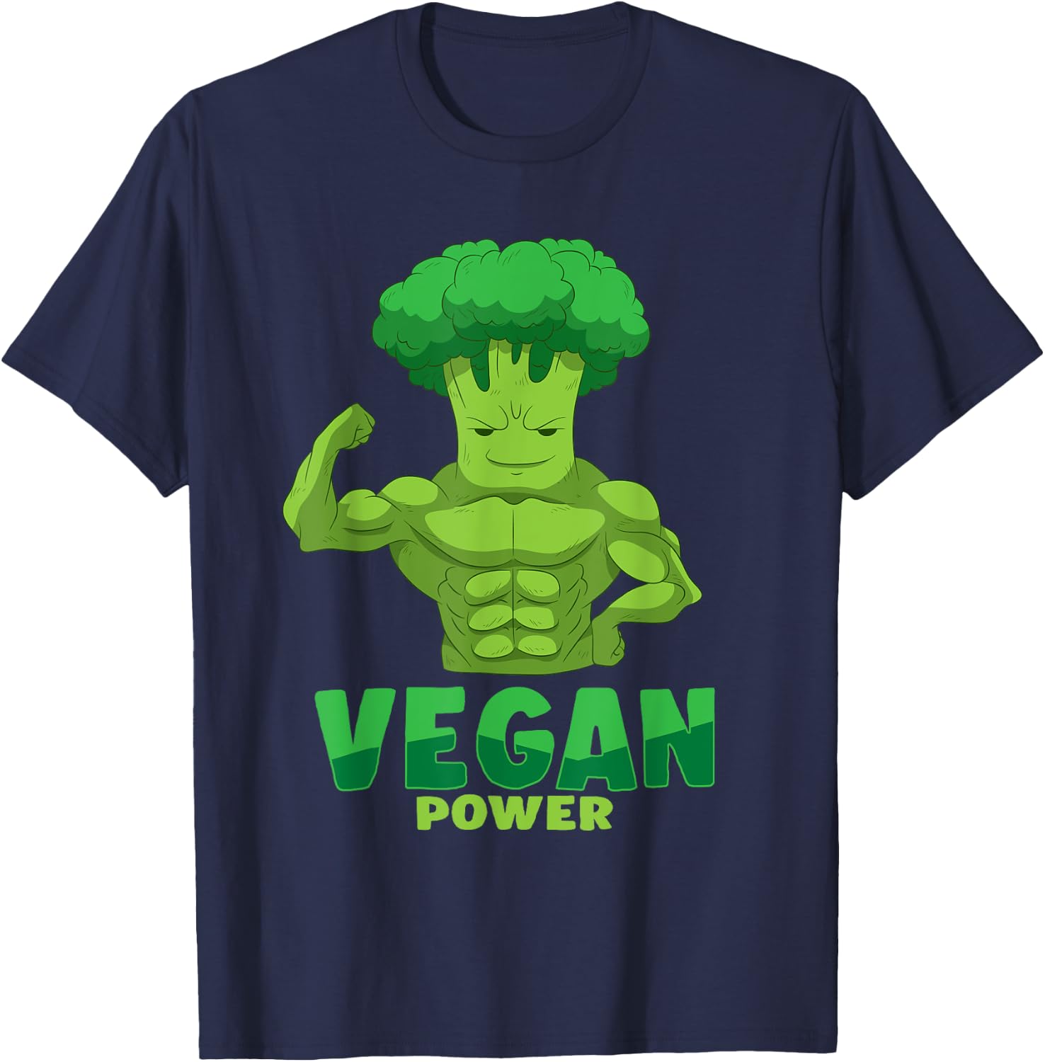 Vegan T shirt - Vegan Plant Power Lifter T-Shirt - T-Shirt | Navy