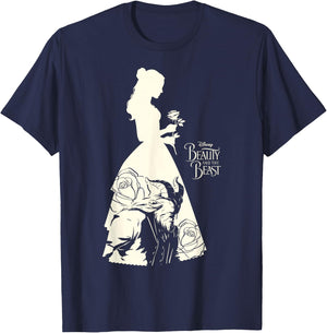 Disney Beauty & The Beast Belle Silhouette Graphic T-Shirt - T-Shirt | Navy