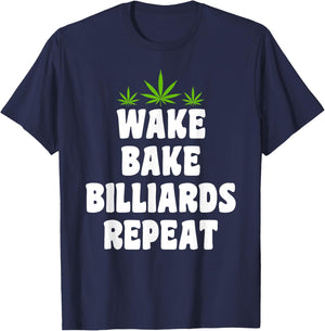 Billiards & Cannabis Marijuana Weed Smoker T-Shirt - T-Shirt | Navy